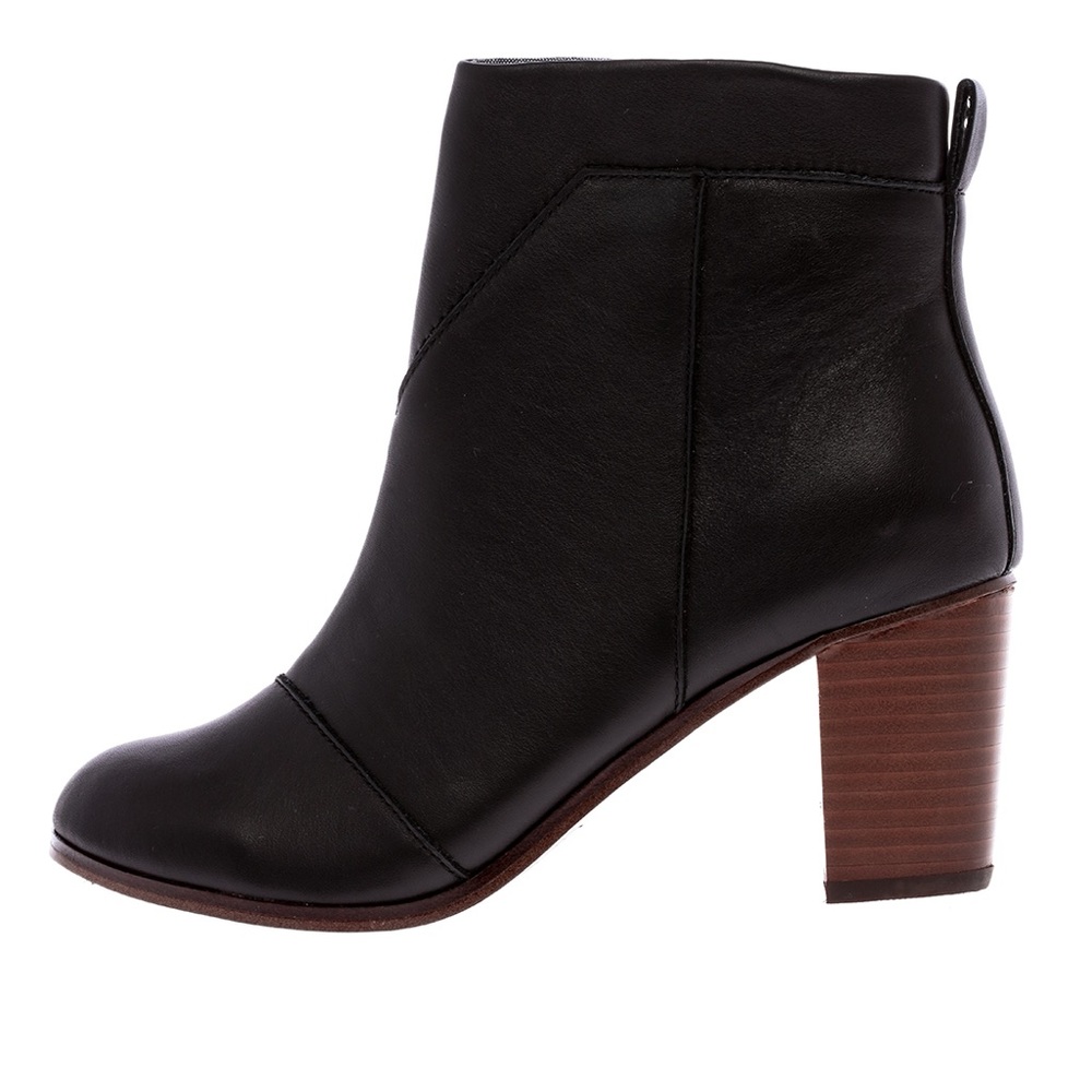 Toms Lunata Black Leather Bootie